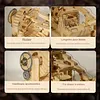 DIY Mortise and Tenon Wooden Marble Run Building Block Toy, Mechanical Model, Educational and Creative Assembly, Handmade Wooden Craft, Home Decoration, and Educational Gift