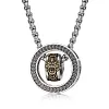 Sterling Silver Pixiu Men's Necklace For Blessing, Personality, High-end, Niche Gift, Luck Transfer Double Ring Pendant