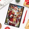 (US Local)Santa Claus A5 Size Diamond Painting Notebook Set with 4Pcs Bookmark Gift