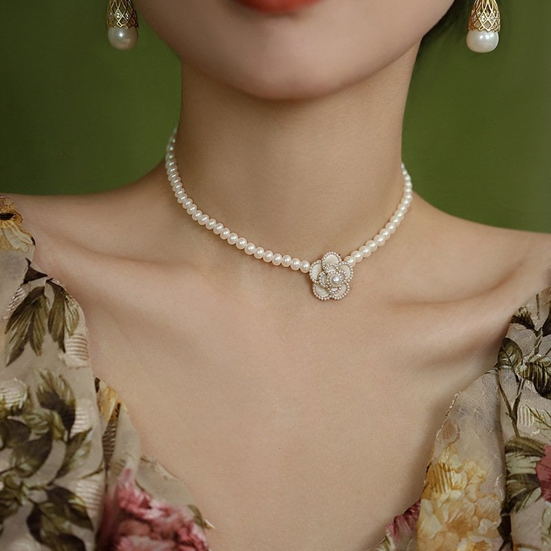 🔥LAST DAY 49% OFF-💗Love is in the air! elegant pearl camellia necklace🥰
