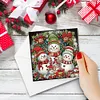 6PCS Diamond Painting Xmas Snowman Greeting Cards Congratulations Cards & Gifts