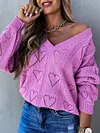 Hollow Loose Long Sleeves Sweater Tops