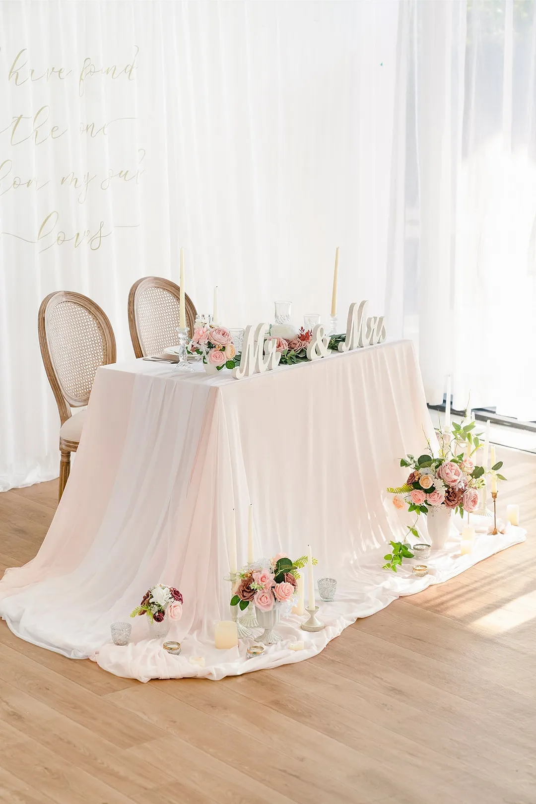 Head Table Flower Garland in Romantic Marsala