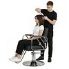 [US Local Warehouse] Hairdresser Barber Salon Chair Capacity 420 Lbs Barber Chair with Heavy Duty Hydraulic Pump 360 Swivel Adjustable Styling Equipment for Barbershop Home Hairdresser (Silver)