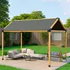[US Local Warehouse] 2 Pack Shade Sail Poles 10FT Outdoor Sun Shade Poles 2.13in Diameter Heavy Duty Metal Post for Deck Patio Outside Backyard