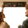 Love You Bye Hallway Entryway Door Signs Decor Easy Install Metal Wall Plaque Decor Wall-Mounted Retro Greenery Style Unny Sassy Home Decor for Entryway