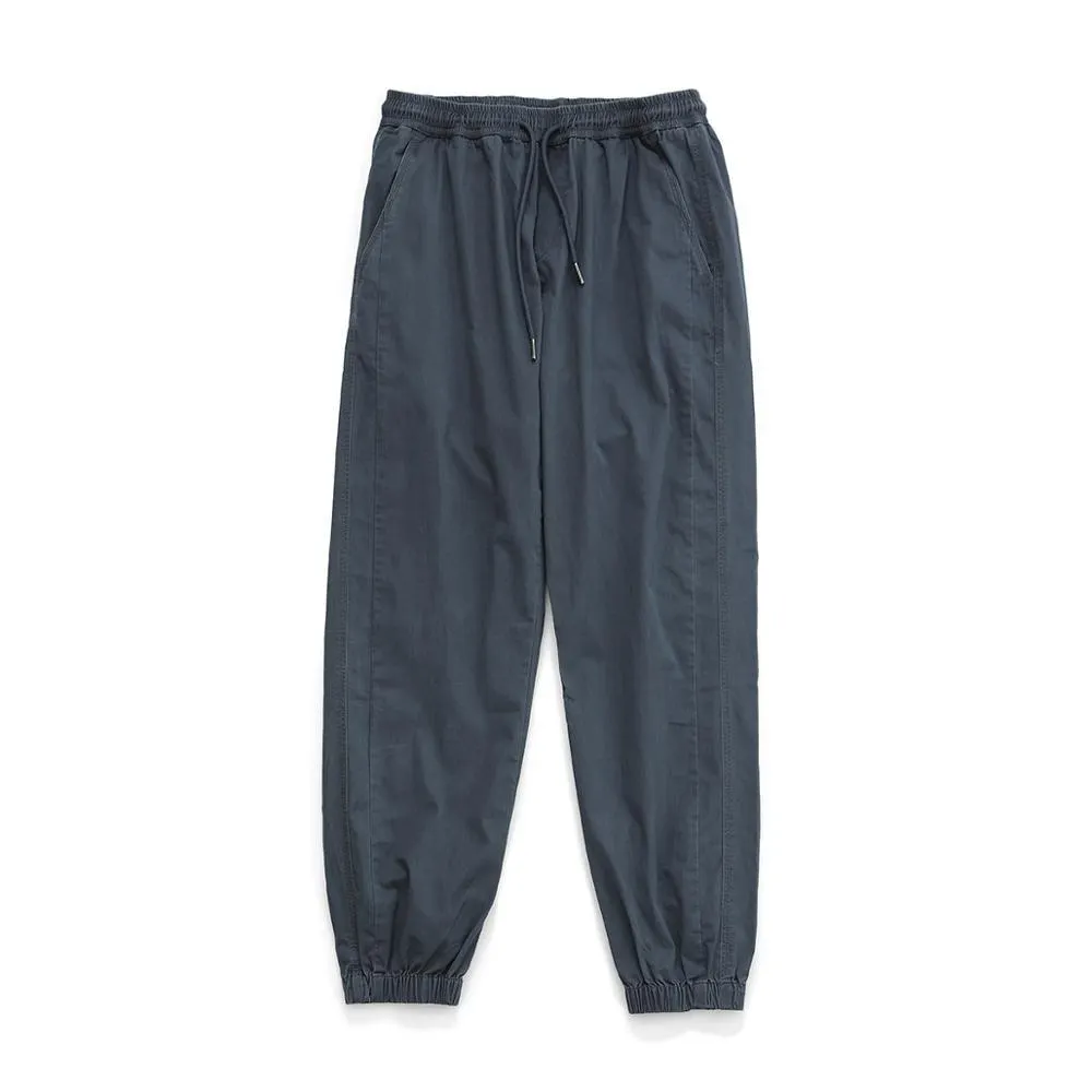 SIMWOOD 2021 summer Spring new drawstring pants men enzyme wash track jogger trousers plus size ankle-length pant SJ170287