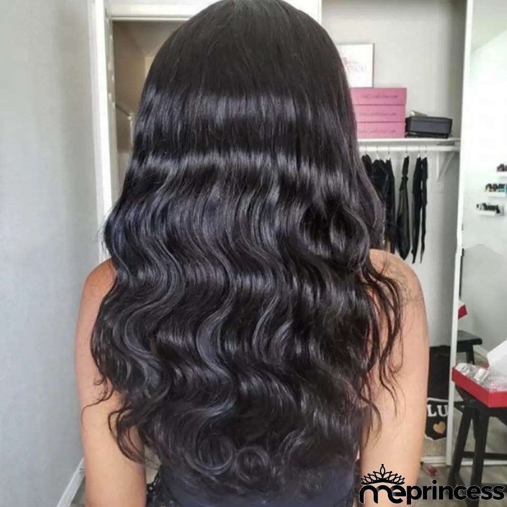 Black Fashion Casual Solid Long Curly Wigs (Random Color Bandana)