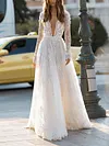 Plunging Empire Long Sleeves Maxi Dress