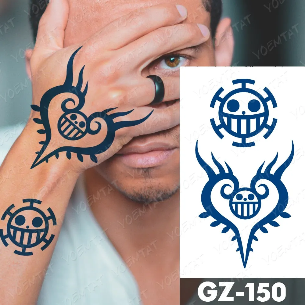 Juice Lasting Waterproof Temporary Tattoo Sticker Rose Butterfly Moon Sun Diamond Heartbeat Wave Flash Fake Tattoos Ink Body Art