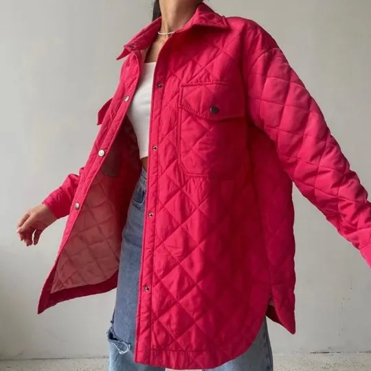 Nigikala Nigikala Buckle Collar Loose Warm Lingge Cotton Suit New 2025 Autumn And Winter With Thick Cotton Clothes