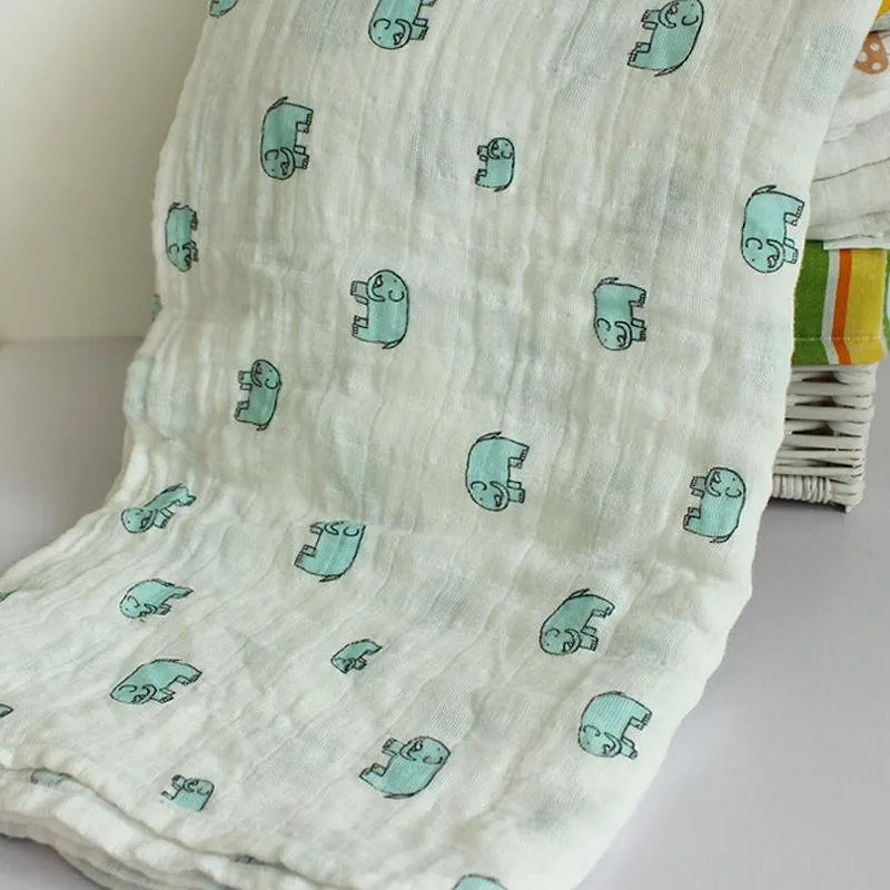 New Cute Nursery Infant Baby Swaddling Blanket Newborn Infant Cotton Swaddle Towel Soft Baby Printed Blanket 120*120cm