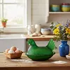 Vintage-Style Glass Hen on Nest Dish with Lid Tabletop Dessert Plate Snack Bowl