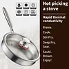 316 Stainless Steel Frying Pan With Lid Household Uncoated Cookware Non-Stick Even-Heating Flat Bottomed Skillet Suitable for Fried Egg Steak