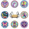 Diamond Painting Coaster DIY Animal Cup Cushion Table Placemat(8 Piece Set 1 Rack)
