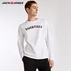 Jack Jones Brand BZSJ series NEW regular fit casualhome pajama rib O-neck letter printing long sleeve top T-shirt men |2183HE501