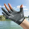 Fishing Gloves for Men 3 Fingers Cut Gloves Angling Cycling Sports Gloves(Black)