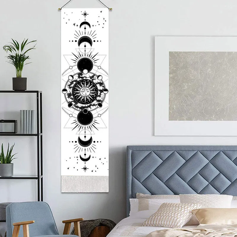 Lifelike Snake Wall Hanging Phase Tapestry Bohemia Tarot Tassel Tapestry Boho Mandala Art Tapestries For Bedroom Office Decor
