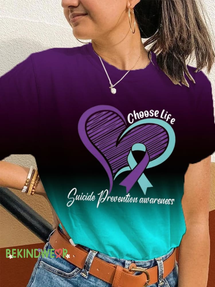 💙You Matter💙Women&rsquo;s Suicide Prevention Awareness Print T-Shirt As shown / S