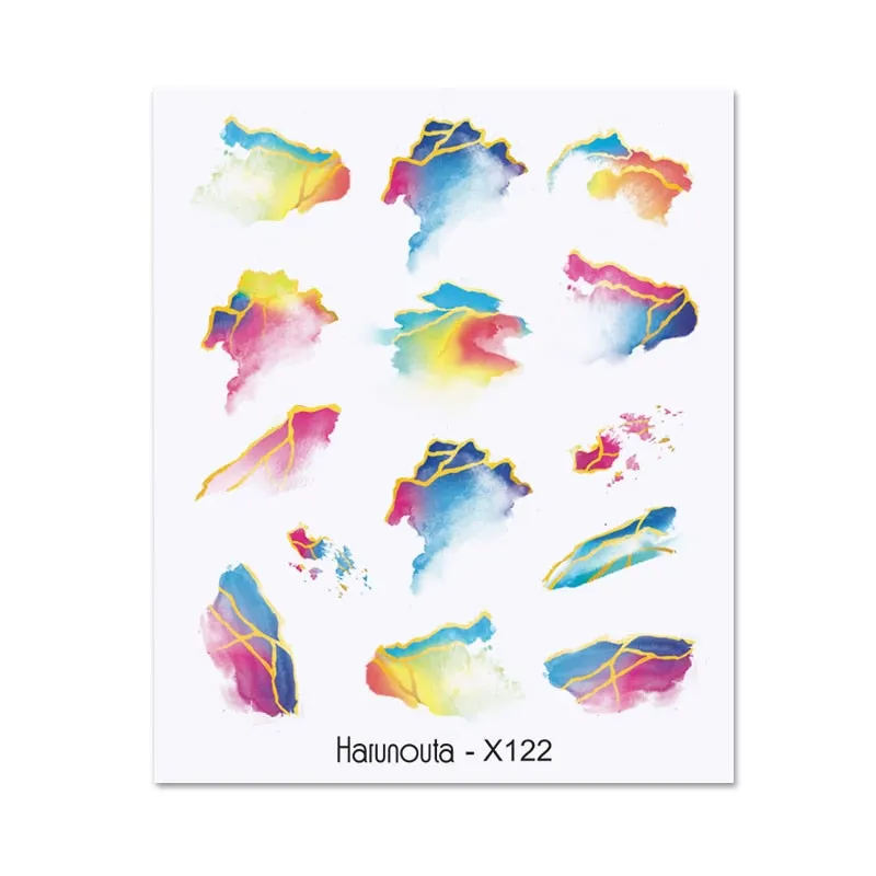 1Pc Spring Water Nail Decal And Sticker Flower Leaf Tree Green Simple Summer DIY Slider For Manicuring Nail Art Watermark