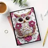 (US Local)50-Page A5 Owl Diamond Painting Notebook for Adult Holiday Birthday Gift