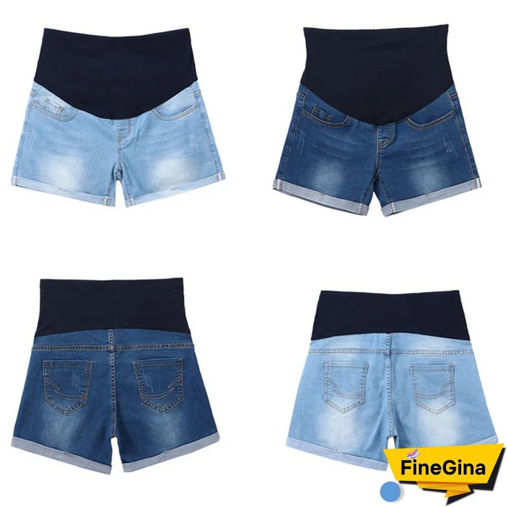 Pregnant Women Casual Shorts Summer Pregnancy Low Waist Denim Shorts