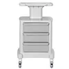 [US Local Warehouse] Medical Cart with 3 Drawers & 4 Wheels & 1 Top Tray Rolling Cart 66 LBS Load Salon Trolley for Hospital Office Bedroom Clinic