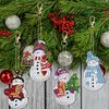 (US Local)12pcs Christmas Snowman Diamond Painting Keychains Kit DIY Diamond Art Charms