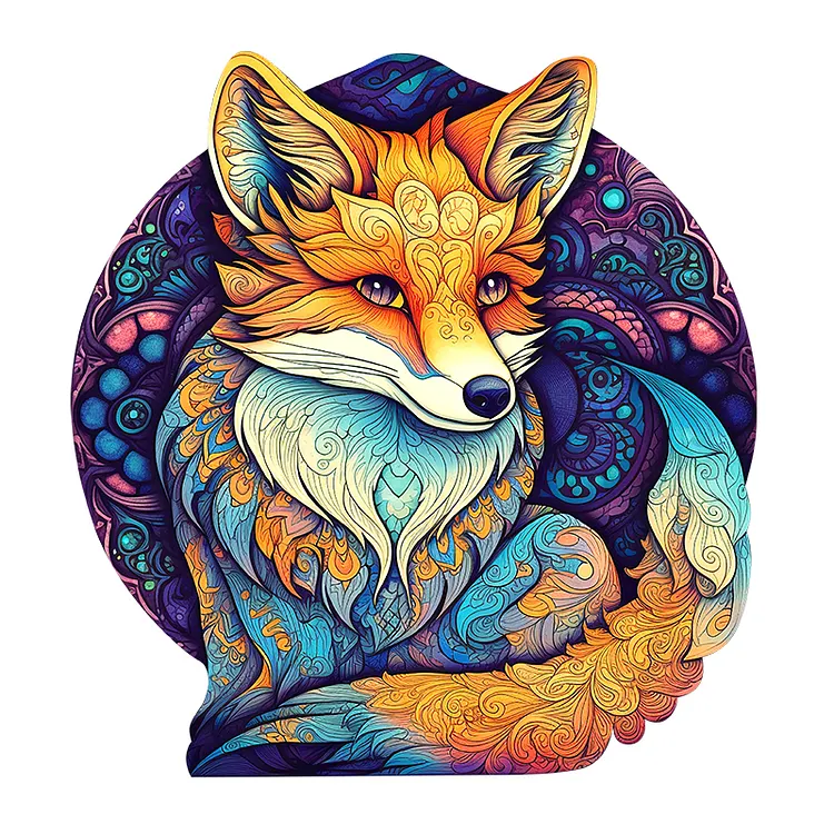 Purple Fox Wooden Jigsaw Puzzle
