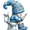 Goblin Goes To The Toilet-Full Embroidery 2 Strands 18CT Stamped Cross Stitch-25*25CM