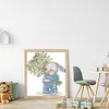 Bunny Flowers-14CT Stamped Cross Stitch Kit(28x32cm)