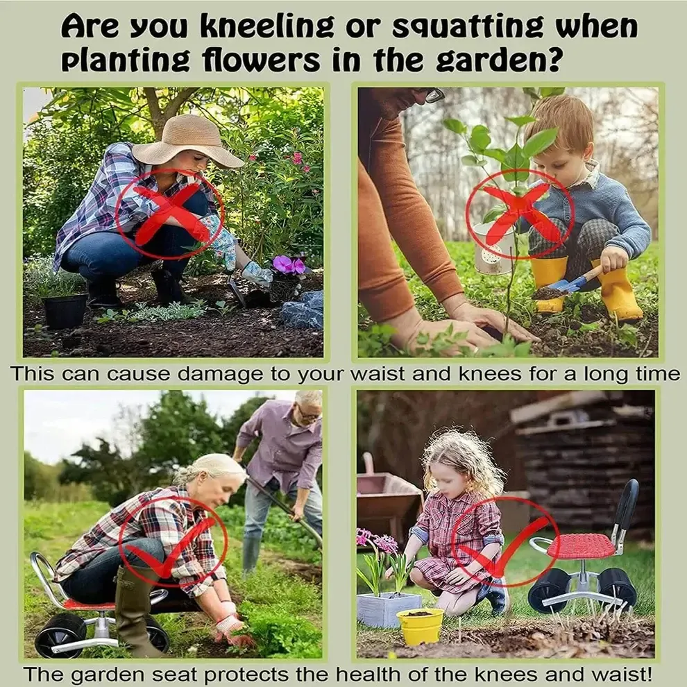 360 Degree Rotating Gardening Seat with Adjustable Height