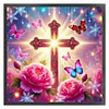 Rose Cross-11CT Stamped Cross Stitch 40*40cm/15.75*15.75in