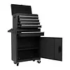[US Local Warehouse] Large Detachable Toolbox with Double Door & Wheels Sliding Drawers Tool Chest Large Capacity Mechanic Tool Storage Box Metal Tool Cart for Garage Tool Room