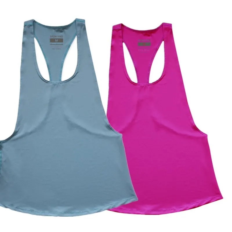 Racerback Fitness Yoga Vest Loose Sleeveless Sport T Shirt Women Backless Yoga Tank Top Quick Dry Athletic Running Shirts