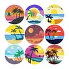 9pcs DIY Wooden Coasters Paint by Numbers Acrylic Painting