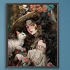 Literary Retro Girl - Paint by Numbers Acrylic Painting 40x50cm