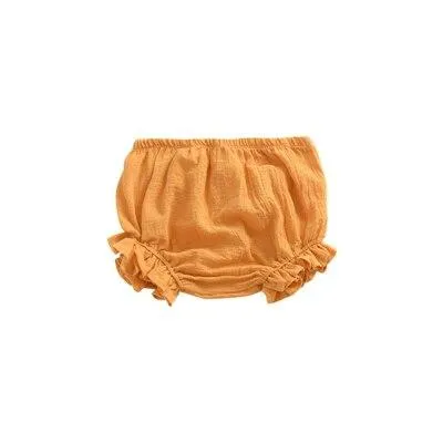 Summer New Baby Chiffon Fashion Casual Large PP Shorts Infant Solid Color Cotton Linen Bloomers Toddler Girls Bread Pants