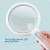 3X/10X Handheld Magnifying Glass with 20 LED Light Rechargeable for Seniors Read