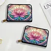 (US Local)Diamond Painting Card Holder Coin Purse Diamond Art Wallet for Women (Lotus A)