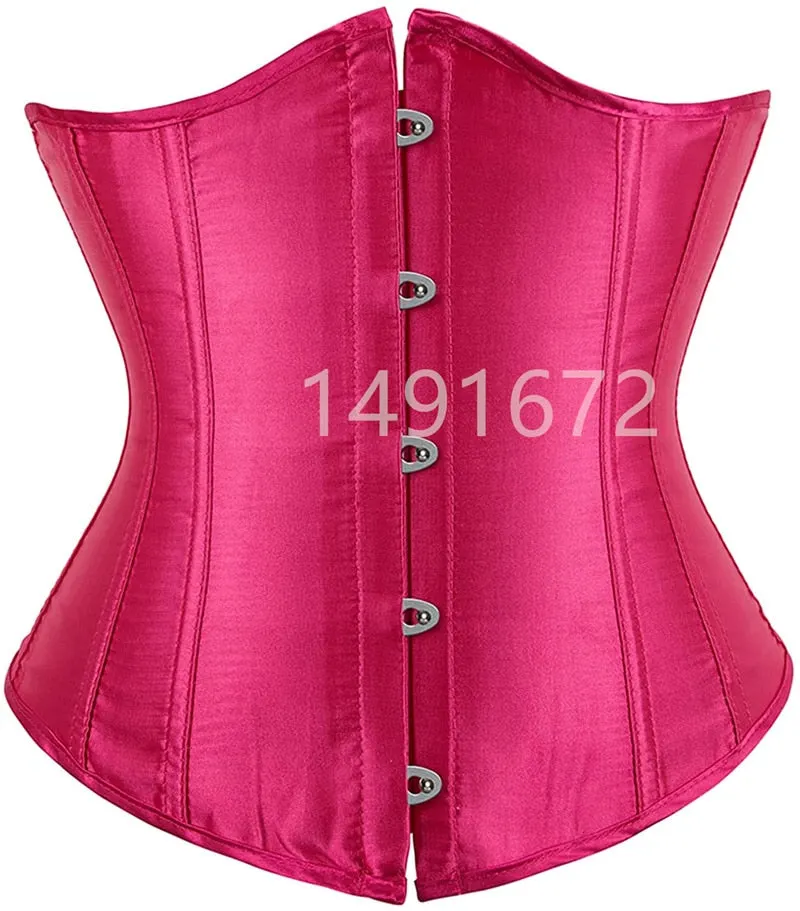 Corset Underbust for Women Top Sexy Waist Cincher Gothic Lingerie Vintage Shape Body Belt Plus Size Gorset Green Pink Red Black