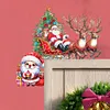 (US Local)DIY Xmas Diamond Painting Wooden Door Pendants Decoration for Feiend Gifts (Elk)