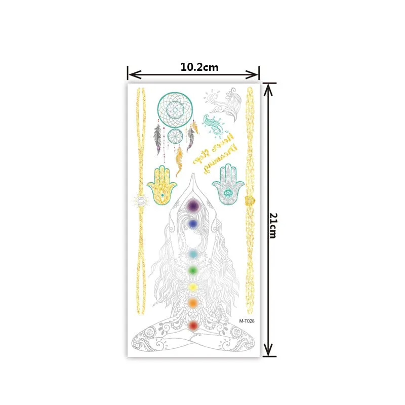 Creative personality exquisite fashion waterproof sweat gold and silver tattoo stickers bronzing and silver tattoo stickers