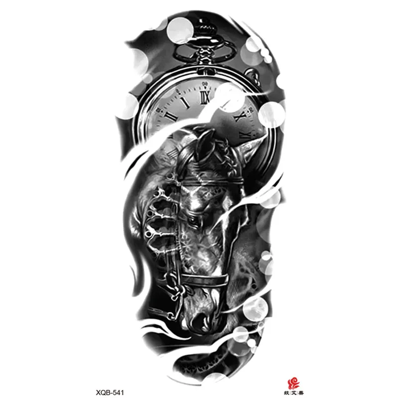 Sdrawing Full Arm Waterproof Tattoo Sticker Totem Animal Skeleton Small Arm Tattoo Sticker