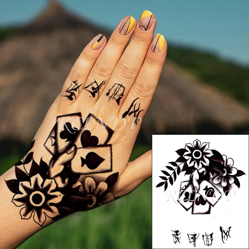 Waterproof Temporary Tattoo Sticker Satan Lucifer Circle Steering Fake Tatto Flash Tatoo Hand back Art Tattoos for Boy Women Men
