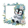 Acrylic Special Shape Flower and Penguin Diamond Painting Picture Frame Kit