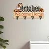 (US Local)Wooden October DIY Diamond Art Craft Wall Hooks for Beginners Adults