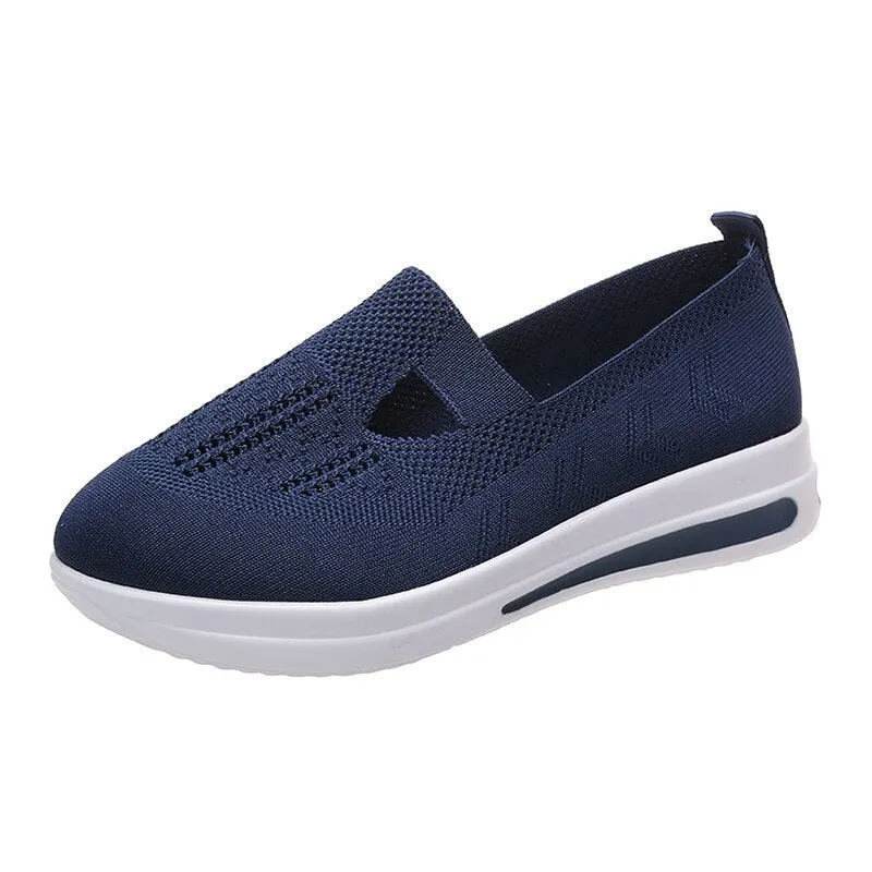 Women's Summer Mesh Breathable Flats Shoes Light Comfy Casual Shoes Woman Plus Size 43 Slip On Loafers Zapatillas Mujer