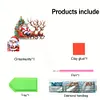(US Local)DIY Xmas Diamond Painting Wooden Door Pendants Decoration for Feiend Gifts (Elk)
