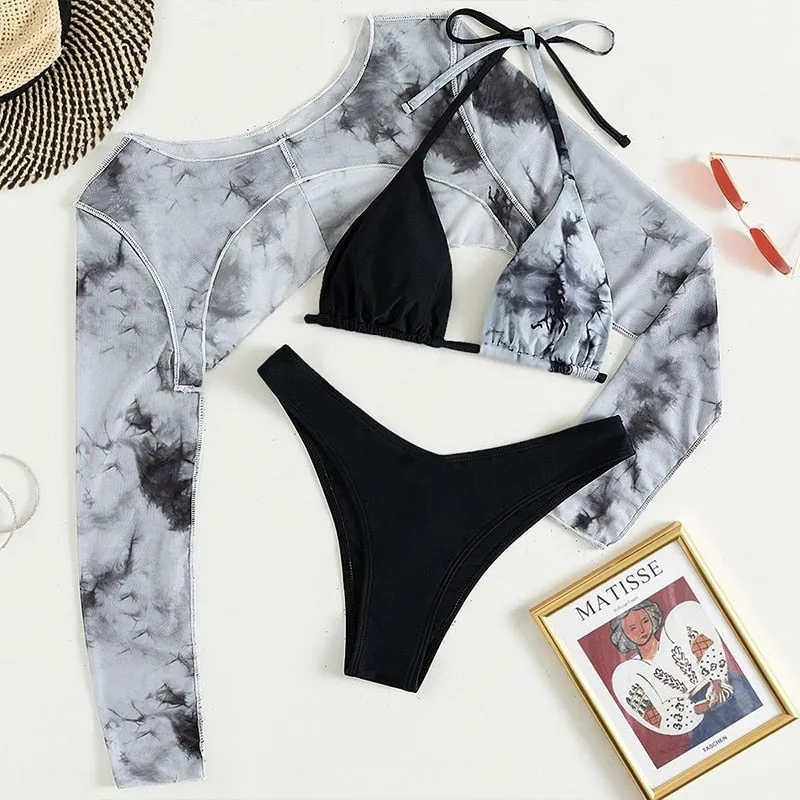 Peachtan Sexy micro bikini set High cut swimsuit women Long sleeve swimwear conjunto biquinis feminino trajes de ba&ntilde;o mujer 2022